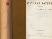 kniha O české satiře Sborník statí, SPN 1959