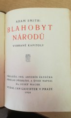 kniha Blahobyt národů vybrané kapitoly, Jan Laichter 1928