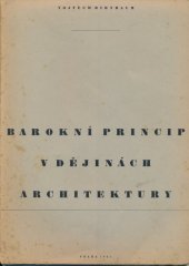kniha Barokní princip v dějinách architektury, Vyšehrad 1941