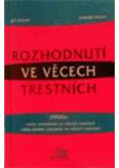 kniha Rozhodnutí ve věcech trestních, Eurolex Bohemia 1999