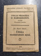 kniha Ethika mezinárodních styků, B. Kočí 1919