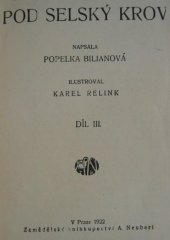 kniha Pod selský krov, Alois Neubert 1925