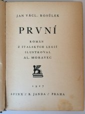 kniha První román italských legií, Sfinx, Bohumil Janda 1930
