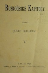 kniha Ruskočeské kapitoly, J. Holeček 1891