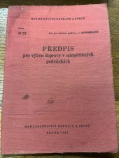 kniha Předpis pro výkon dopravy, Nakladatelství dopravy a spojů 1961