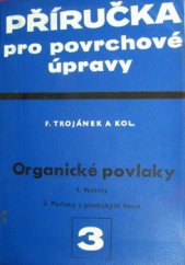 kniha Příručka pro povrchové úpravy 3. díl, - Organické povlaky. - Určeno pro nižší a stř. techn. prac. v záv. a projekčních kancelářích a pro studenty odb. škol., SNTL 1964