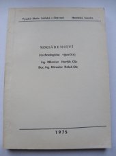 kniha Koksárenství (technologické výpočty), Vysoká škola báňská 1975