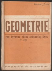 kniha Geometrie pro čtvrtou třídu středních škol, SPN 1953