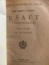 kniha Kšaft a ostatní básně, J. Otto 1916
