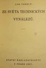 kniha Ze světa technických vynálezů, Státní nakladatelství 1927