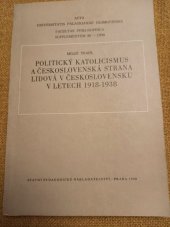 kniha Politický katolicismus a československá strana lidová v československu v letech 1918-1938, SPN 1990