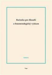 kniha Ročenka pro filosofii a fenomenologický výzkum 2016, Togga 2017