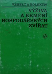 kniha Výživa a krmení hospodářských zvířat, SZN 1984