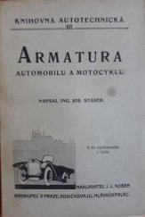 kniha Armatura automobilu a motocyklu, I.L. Kober 1919