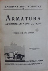 kniha Armatura automobilu a motocyklu, I.L. Kober 1919