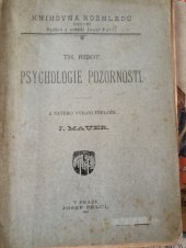 kniha Psychologie pozornosti, Josef Pelcl 1901