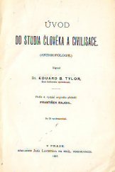 kniha Úvod do studia člověka a civilisace anthropologie, Jan Laichter 1897