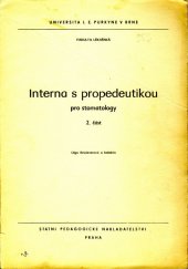 kniha Interna s propedeutikou pro stomatology. 2. část, SPN 1975
