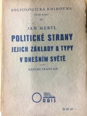 kniha Politické strany jejich základy a typy v dnešním světě, Orbis 1931