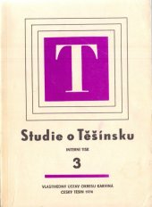kniha Studie o Těšínsku. Sv. 3., Vlastivědný ústav 1974
