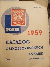 kniha Katalog Československých známek od roku 1918 číslo 1; 1959, Pofis 1959