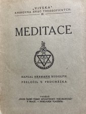 kniha Meditace Theosof. rozjímání a návod k nim, Kruh čes. společ. theosof. 1922