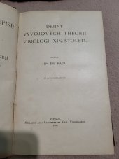 kniha Dějiny vývojových theorií v biologii XIX. století, Jan Laichter 1909