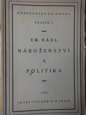 kniha Náboženství a politika, J. Vetešník 1921