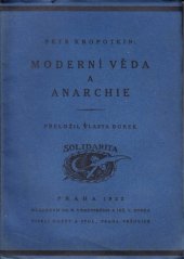kniha Moderní věda a anarchie, B. Vrbenský a V. Borek 1922