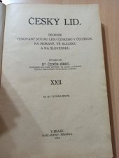 kniha Český lid XXII Sborník, F. Šimáček 1913