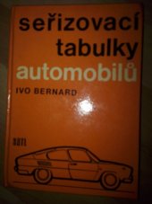 kniha Seřizovací tabulky automobilů, SNTL 1975