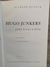 kniha Hugo Junkers, jeho život a dílo, Orbis 1942