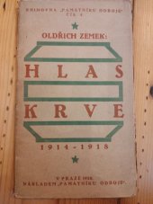 kniha Hlas krve 1914-1918, Památník odboje 1920