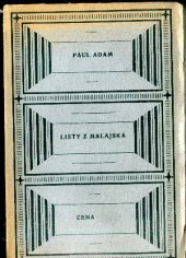 kniha Listy z Malajska Rom., Kamilla Neumannová 1920