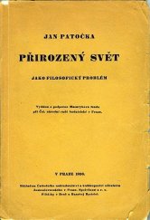 kniha Přirozený svět jako filosofický problém, Ústřední nakladatelství a knihkupectví učitelstva českoslovanského 1936