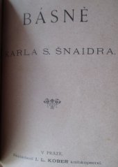 kniha Básně Karla S. Šnaidra, I.L. Kober 1869