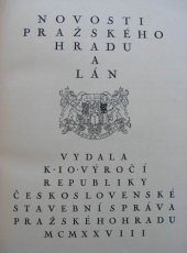 kniha Novosti pražského hradu a Lán, Česká grafická Unie 1928