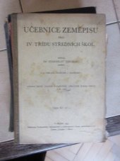 kniha Učebnice zeměpisu pro IV. třídu středních škol, Profesorské nakladatelství a knihkupectví 1935