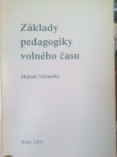kniha Základy pedagogiky volného času, Paido 1995