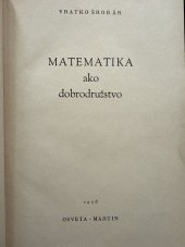 kniha Matematika ako dobrodružstvo, Osveta 1958