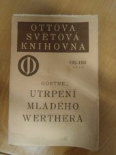 kniha Utrpení mladého Werthera, J. Otto 1922