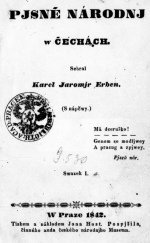 kniha Pjsně národnj w Čechách (s nápěwy), Tiskem a nákladem Jana Host. Pospjšila 1842