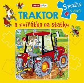 kniha Traktor a zvířátka na statku 5 puzzle 9 dílků, INFOA 2020