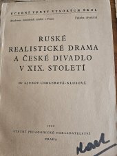 kniha Ruské realistické drama a české divadlo v 19. století, SPN 1953