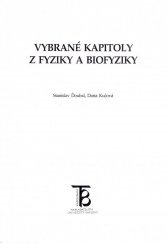 kniha Vybrané kapitoly z fyziky a biofyziky, Karolinum  1994