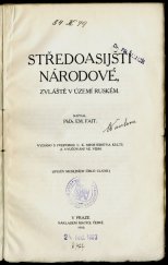 kniha Středoasijští národové, zvláště v území ruském, Česká matice 1910