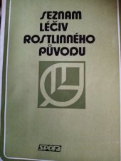 kniha Seznam léčiv rostlinného původu, Avicenum 1984