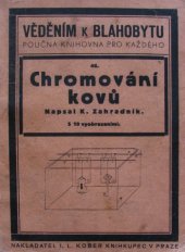 kniha Chromování kovů, I.L. Kober 1937