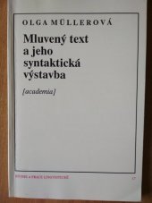 kniha Mluvený text a jeho syntaktická výstavba, Academia 1994