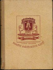 kniha Paměti pařížských katů, Jos. R. Vilímek 1930